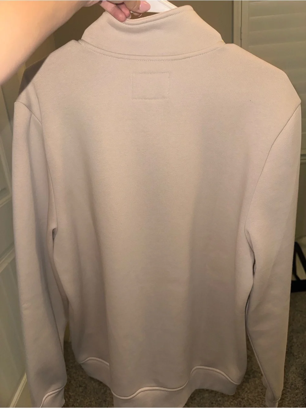GUESS Men’s Beige Zip-Front Bomber Jacket